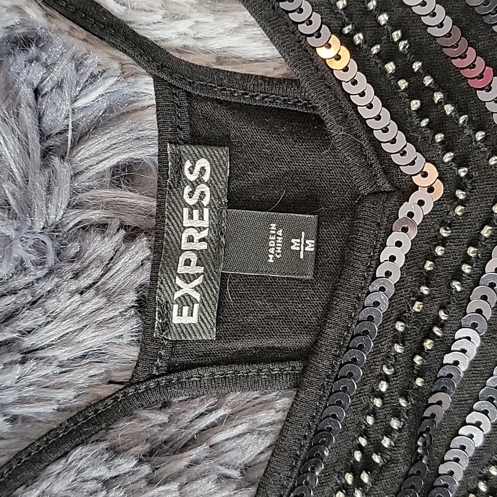 Express Black Ruffle Tank Top - Picture 4 of 5